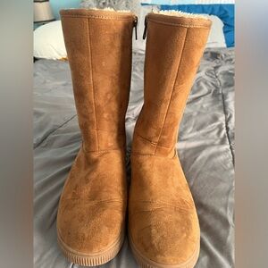 Tan Suede Girls Boots size 4
